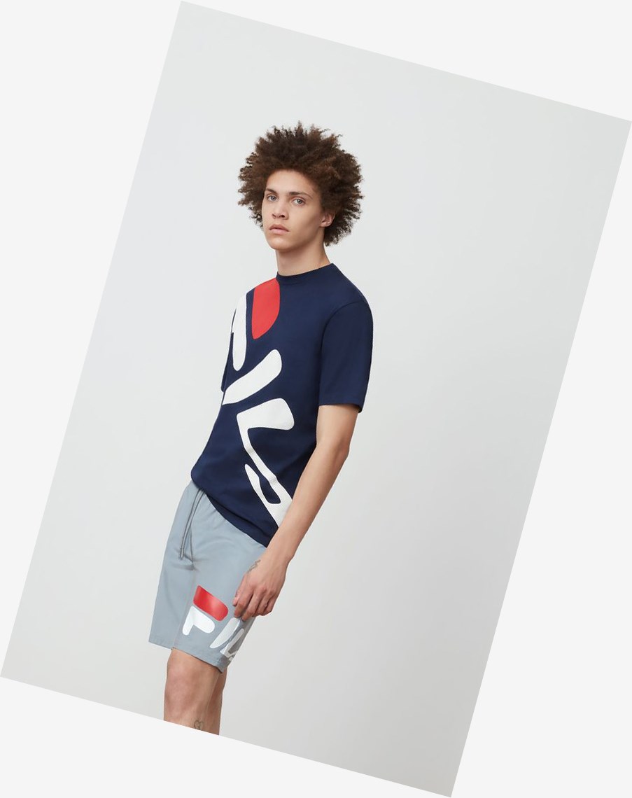 Fila Marcel Estampadas Tee Peacoat | 82TJIALEU