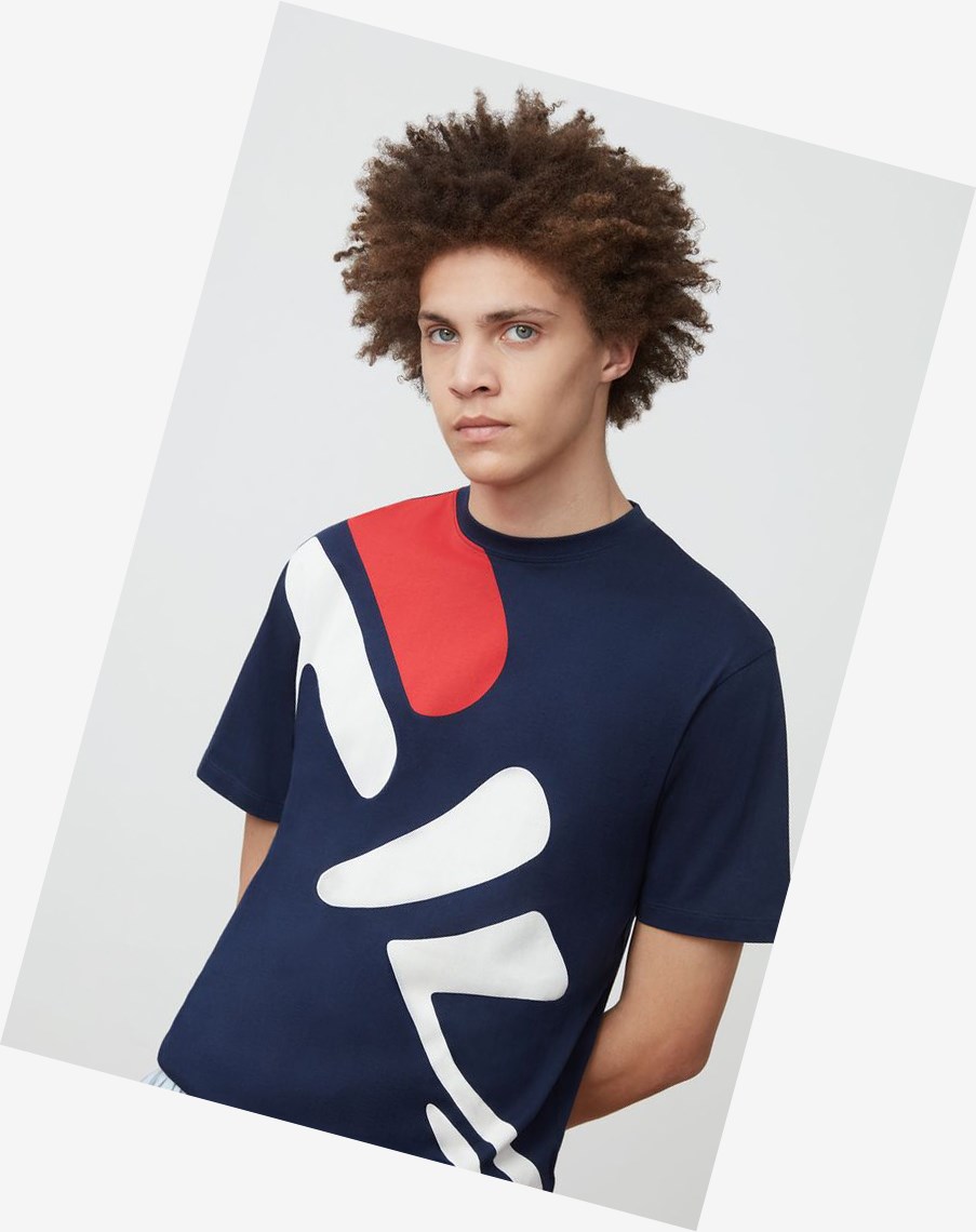 Fila Marcel Estampadas Tee Peacoat | 82TJIALEU