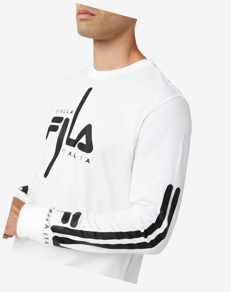 Fila Martino Long Sleeve Tee Blancas Negras | 67PYLUBVC