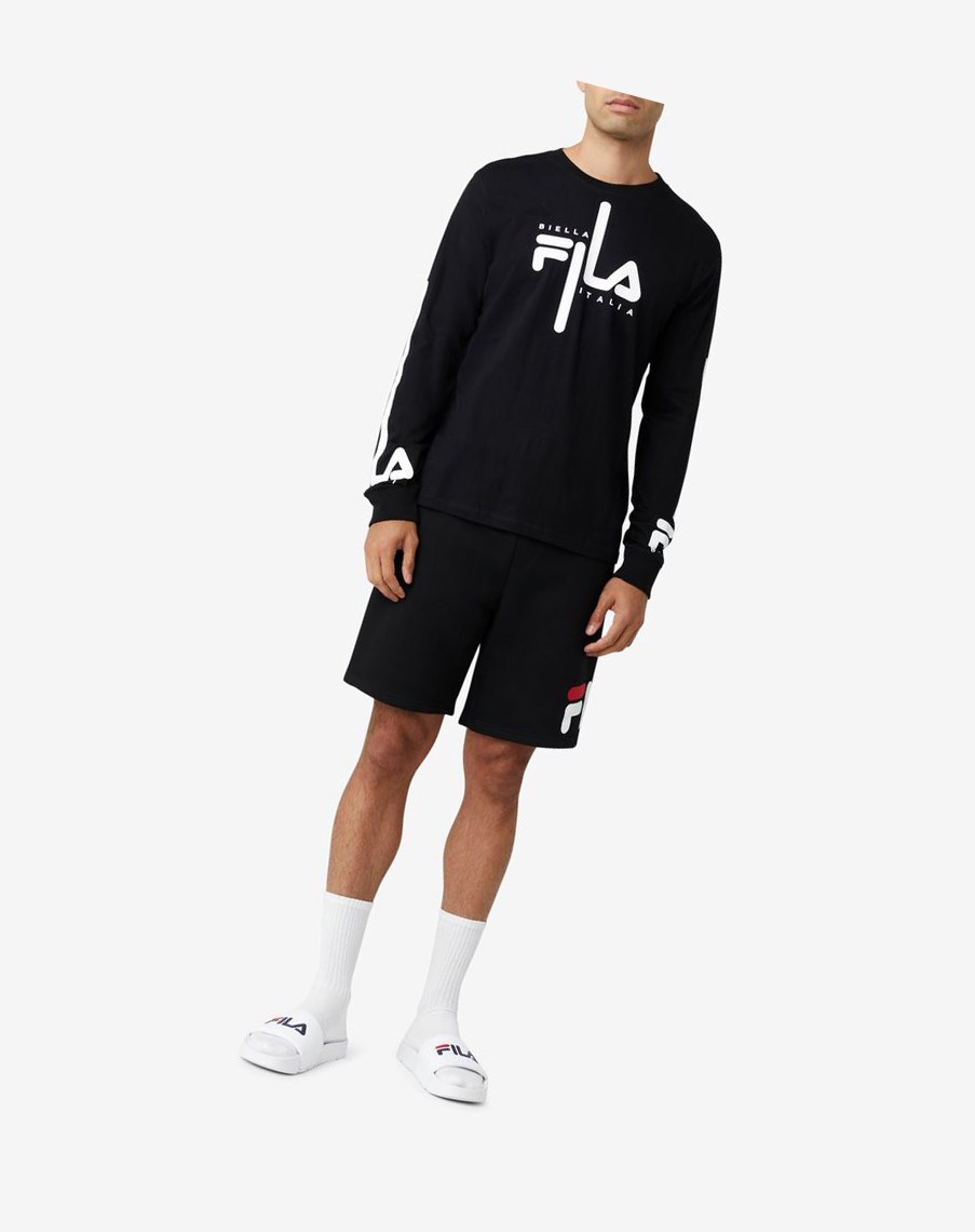 Fila Martino Long Sleeve Tee Negras Blancas | 62HINYKWE