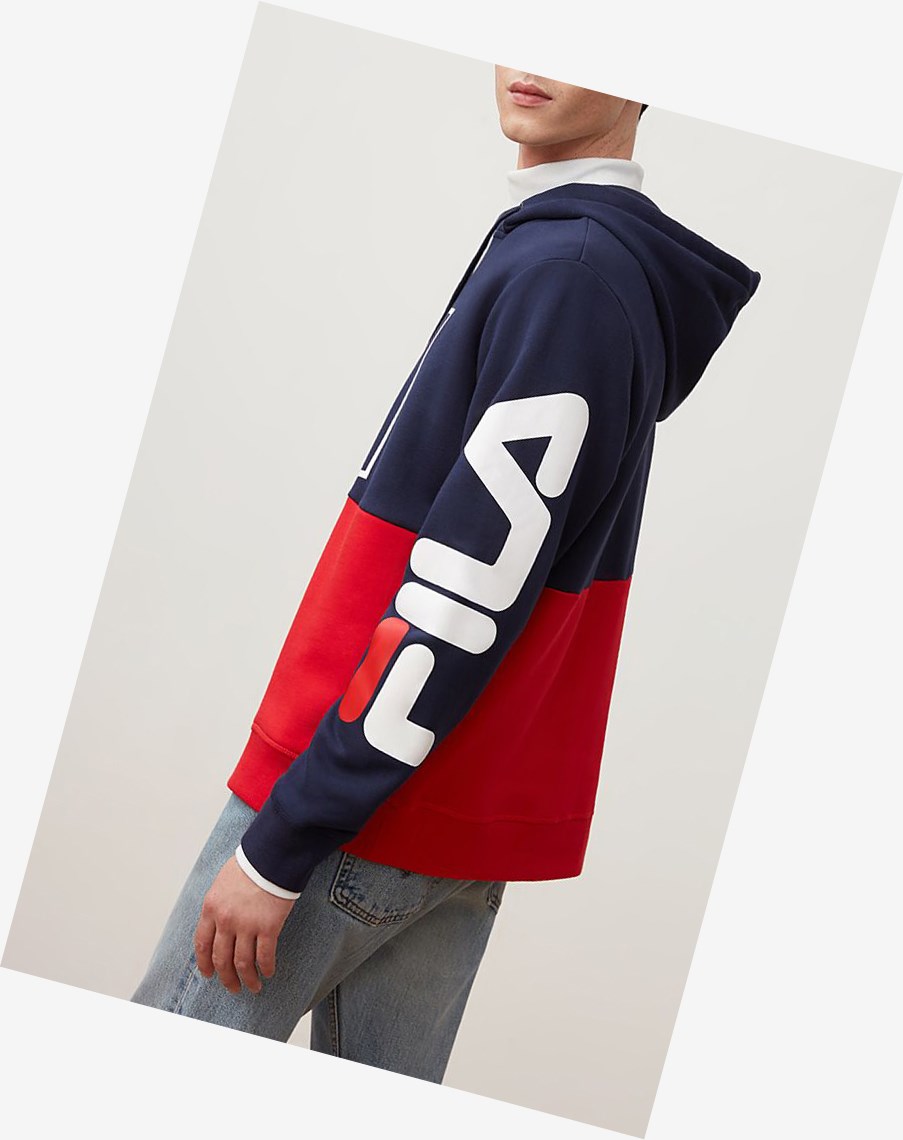 Fila Marzio Hoodie Azul Marino Rojas | 75PEQHVGK