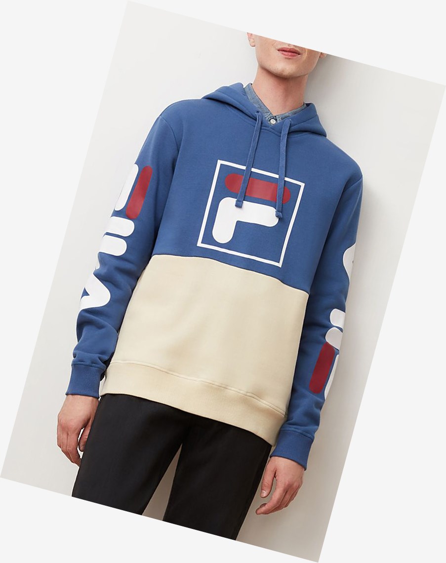 Fila Marzio Hoodie Azules Blancas | 06WQTDKCB