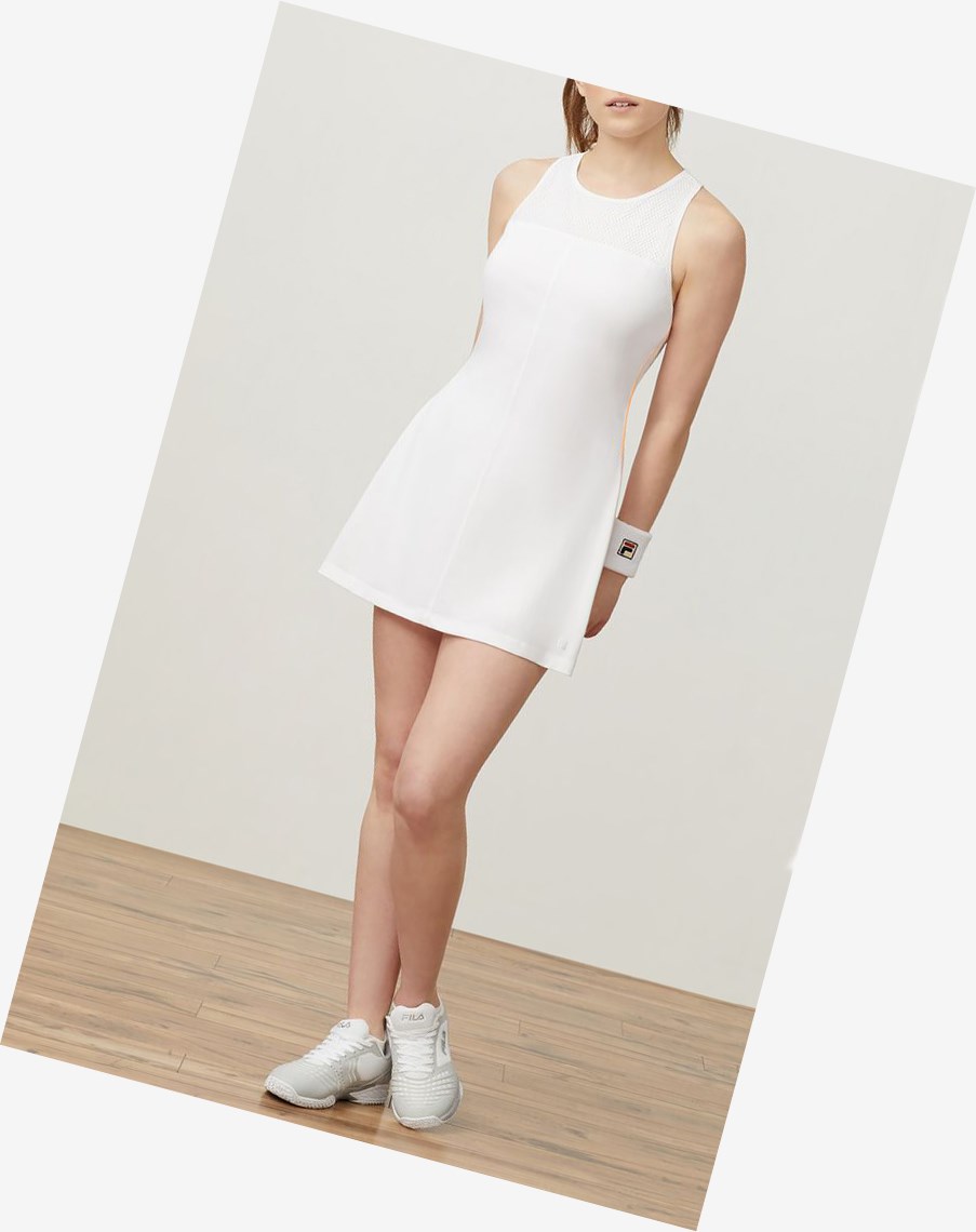 Fila Match Play Vestido Wht/Opop | 95XYFNUGS