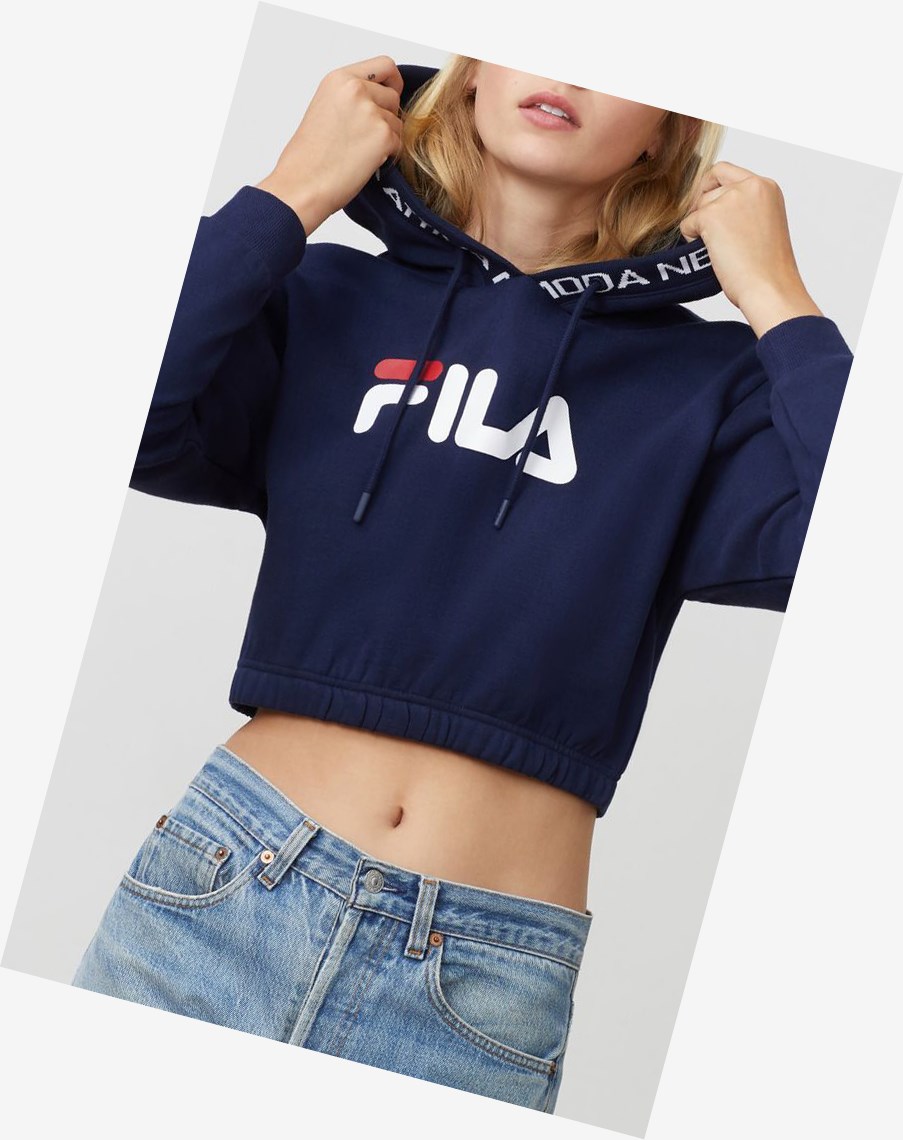 Fila Mathilde Crop Hoodie Peac/Wht/Cred | 16DEUYISB