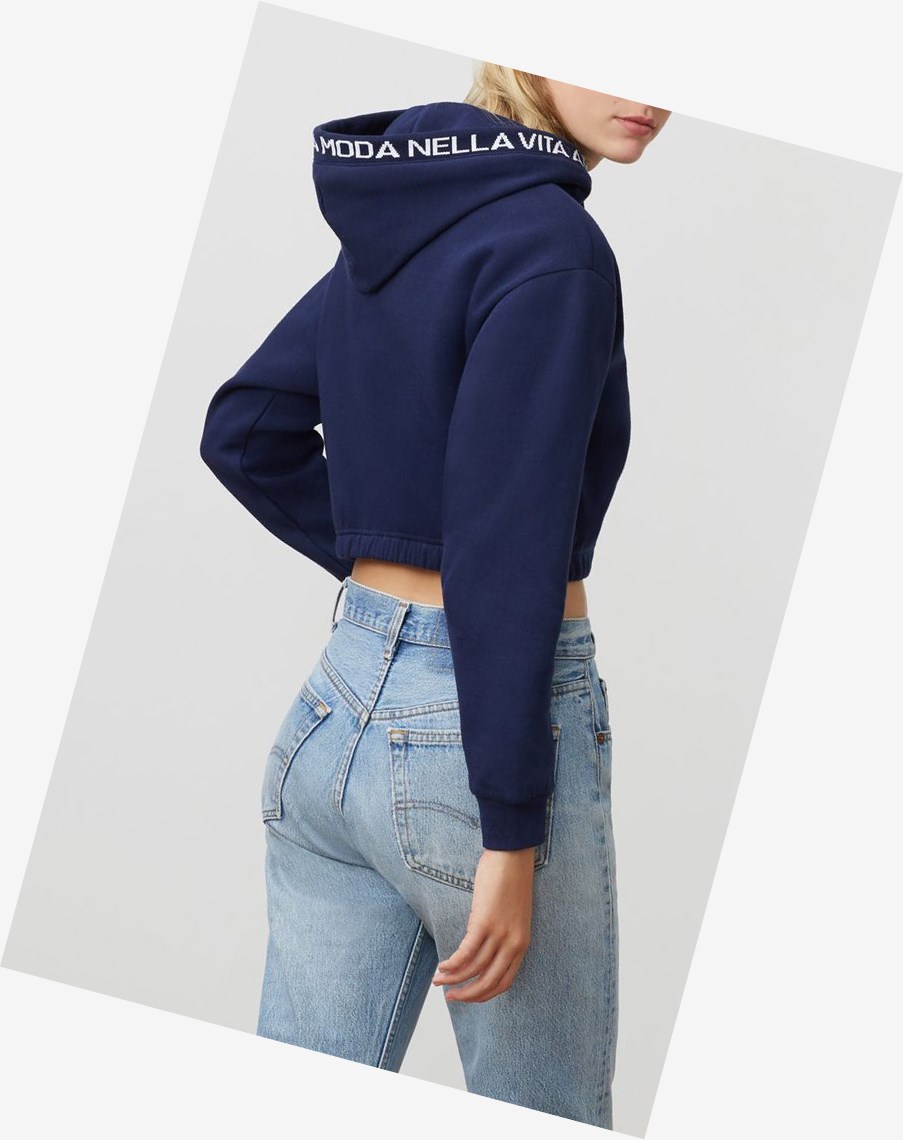 Fila Mathilde Crop Hoodie Peac/Wht/Cred | 16DEUYISB