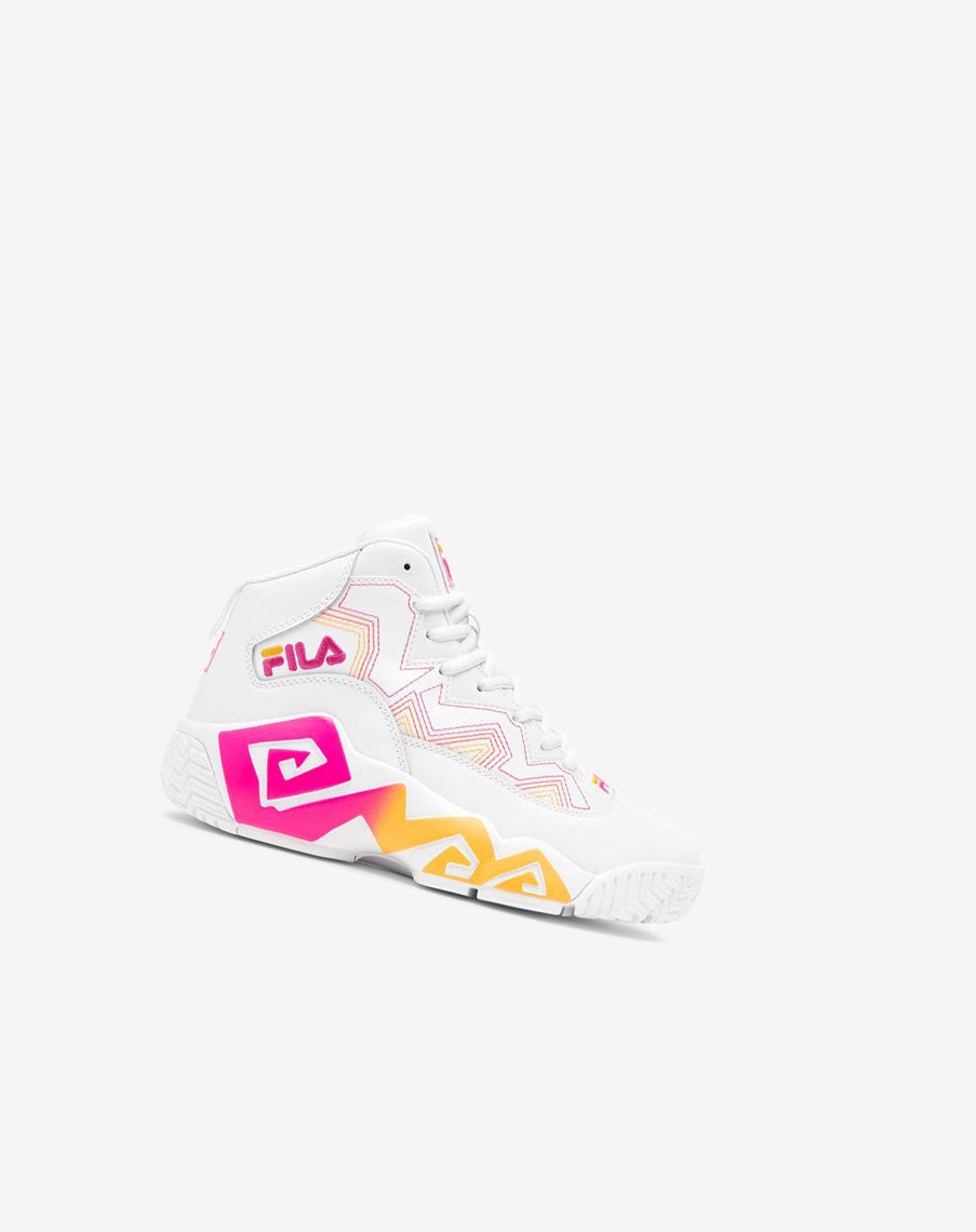 Fila Mb Stitch Sneakers Blancas Rosas Naranjas | 58QCGXRMB