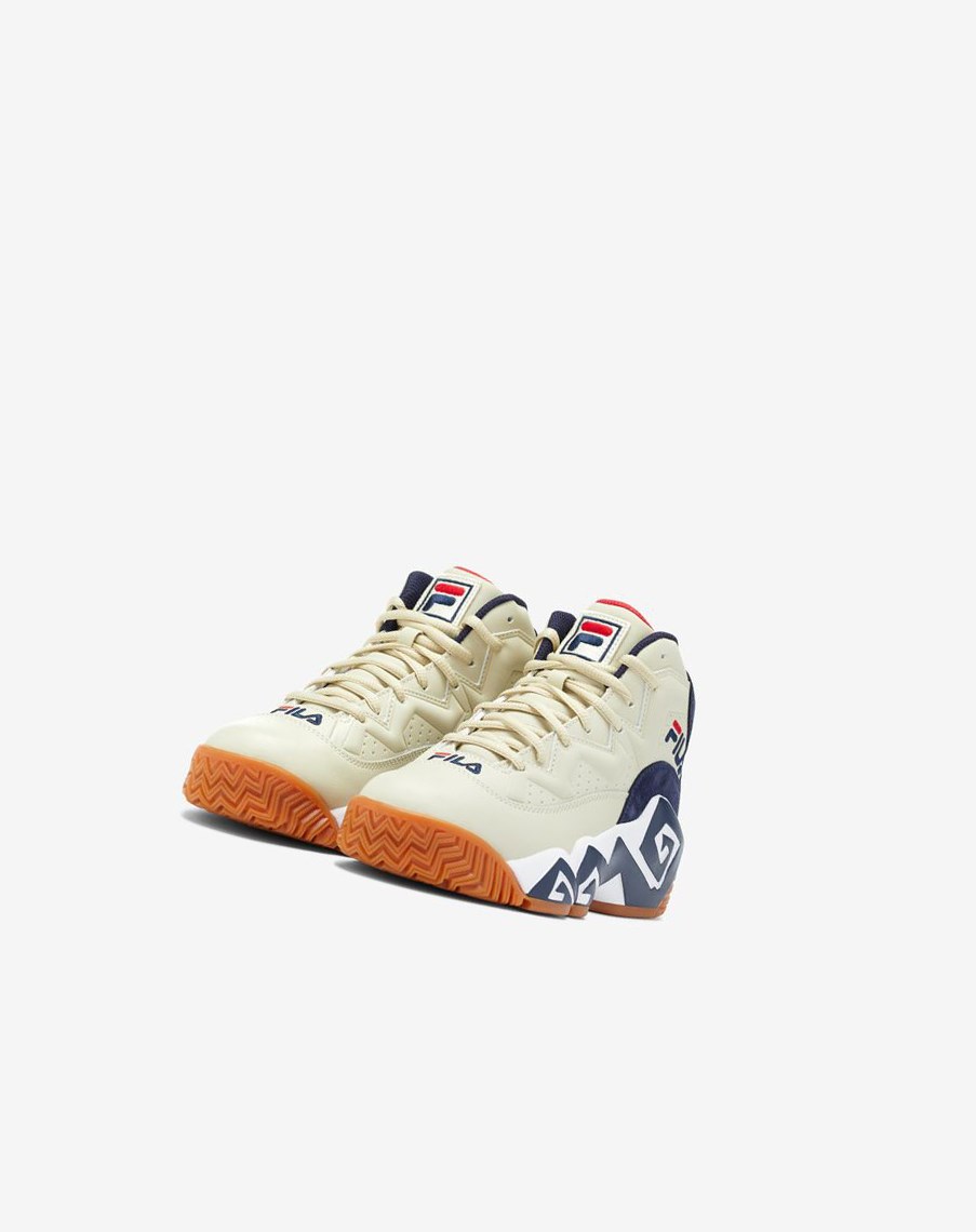 Fila Mb Tenis Shoes Creme Blancas Azul Marino | 34HIPBDYF