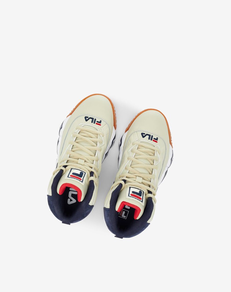 Fila Mb Tenis Shoes Creme Blancas Azul Marino | 34HIPBDYF