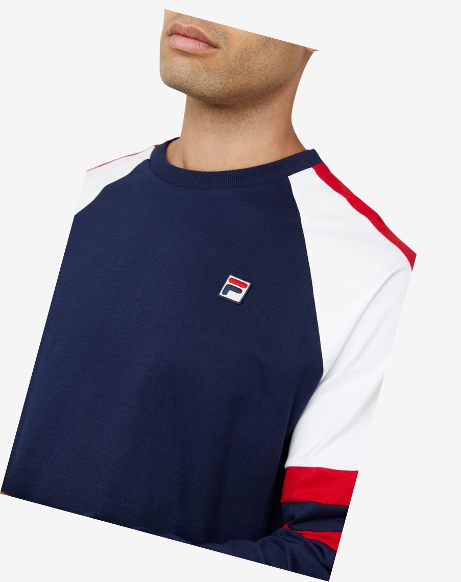 Fila Mekong Long Sleeve Tee Blancas Rojas | 75FEROBTS