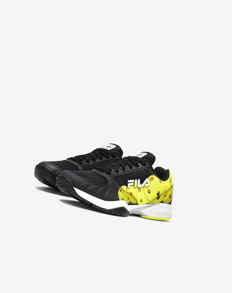 Fila Men’S Volley Zone Tenis Shoes Negras Blancas Amarillo | 38GIDEUOB