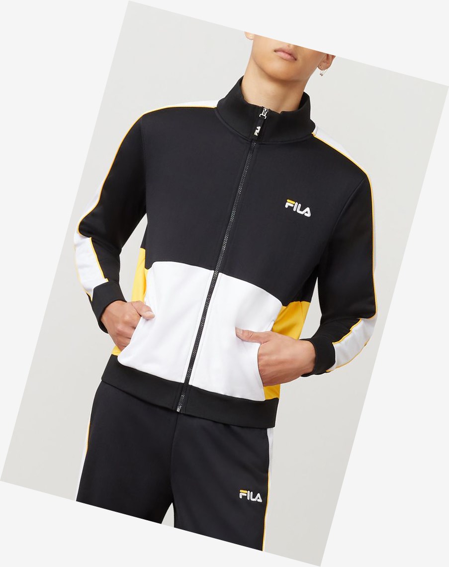 Fila Michele Jacket Blk/Wht/Gfus | 60QDFHOIC