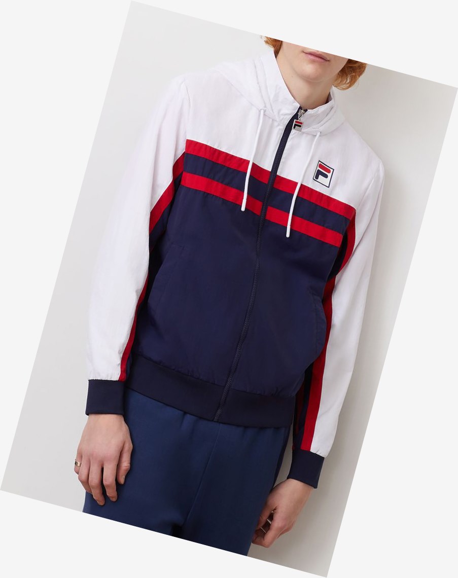 Fila Mirko Encapuchado Viento Jacket Peac/Cred/Wht | 92IXMRCEF