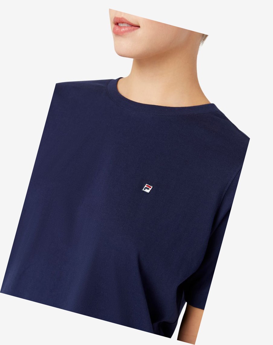 Fila Mirra Cropped Tee 410 Peacoat | 50VPIDJAC