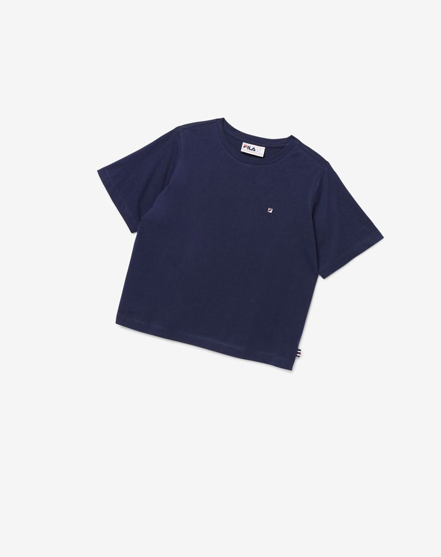 Fila Mirra Cropped Tee 410 Peacoat | 50VPIDJAC