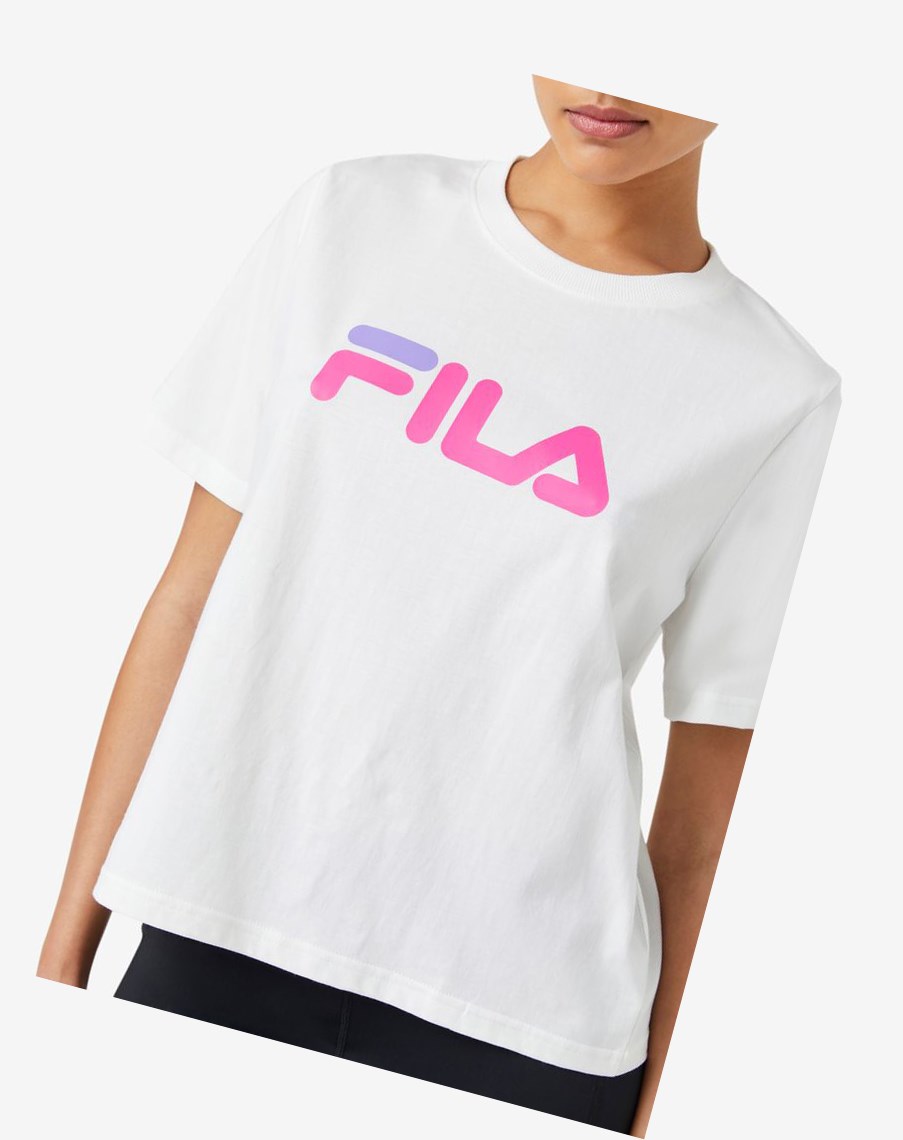 Fila Miss Eagle Tee Blancas Rosas Moradas | 67DALCENJ