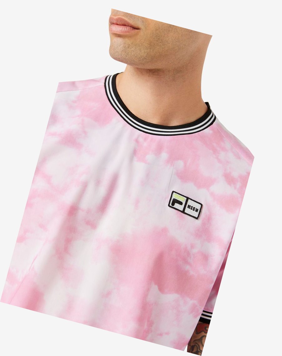 Fila Msgm X Fila Printed Performance Tee Rosas Negras | 37MGQJSYT