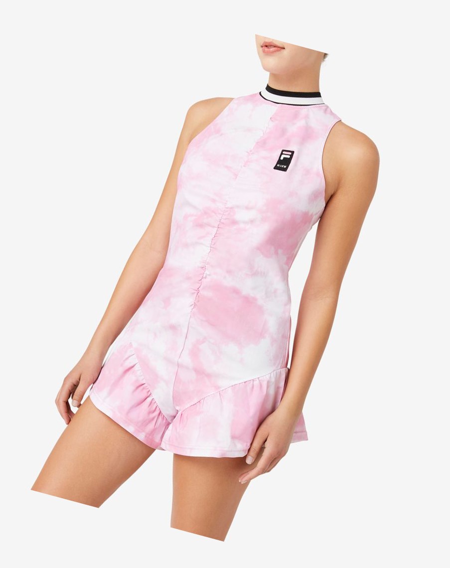 Fila Msgm X Fila Tie Dye Romper Vestido Rosas | 05EKAXILC