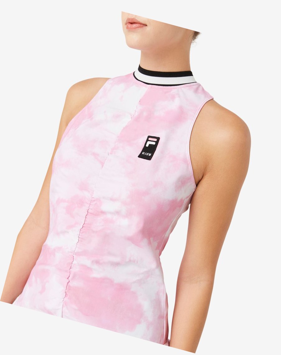 Fila Msgm X Fila Tie Dye Romper Vestido Rosas | 05EKAXILC