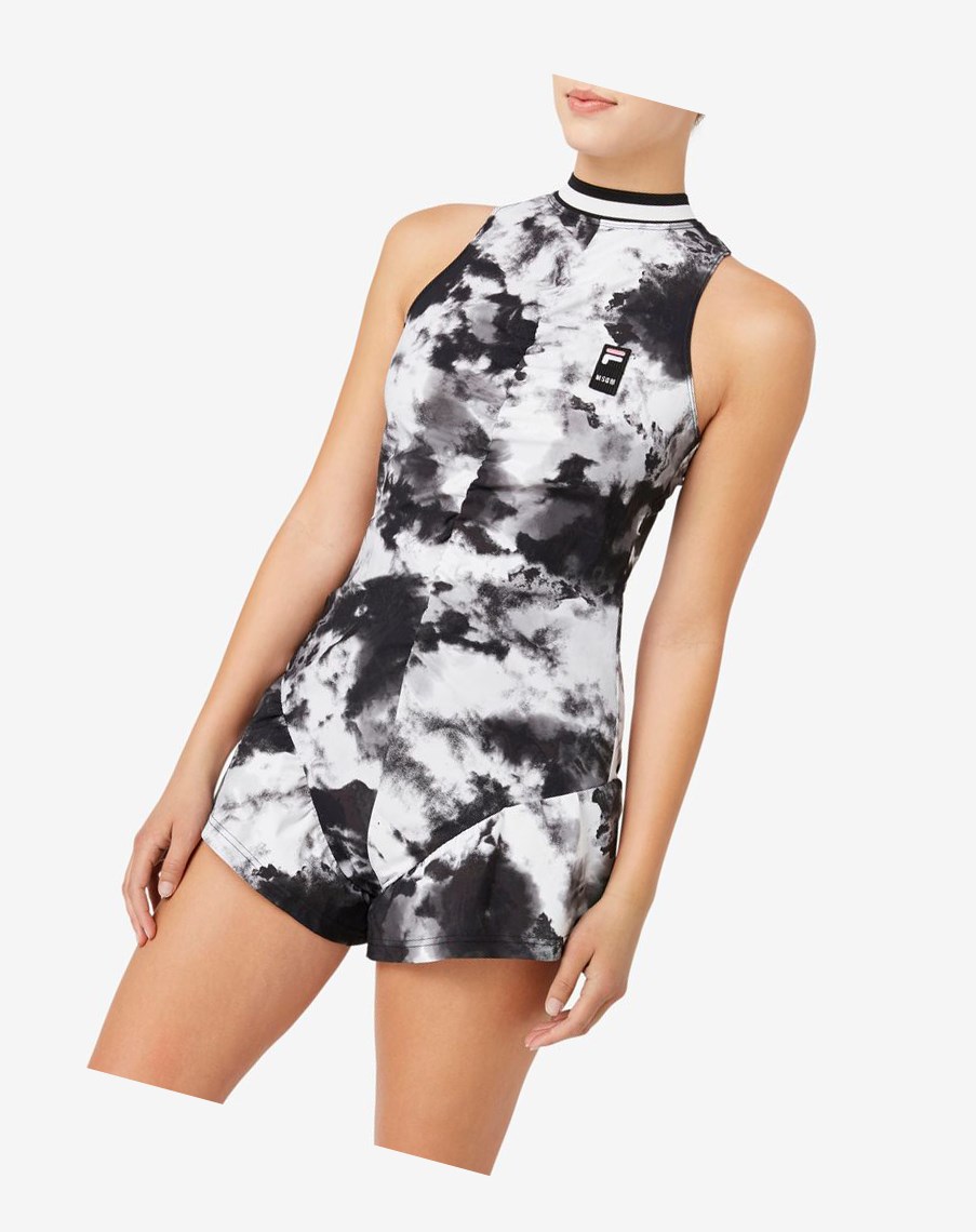 Fila Msgm X Fila Tie Dye Romper Vestido Negras | 17KCPLSYJ