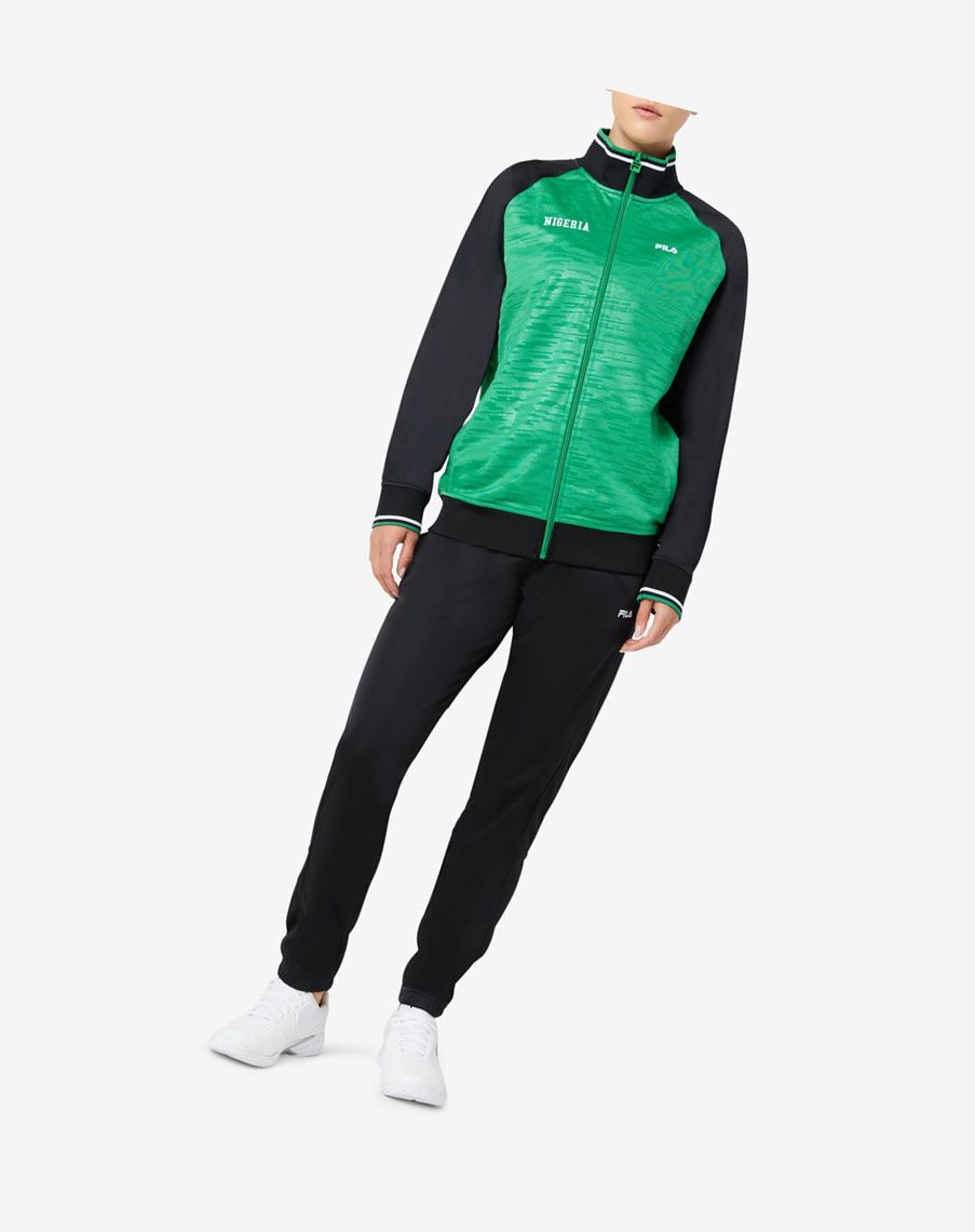 Fila Nigeria Pista Jacket Negras Blancas | 42XKWIFYB