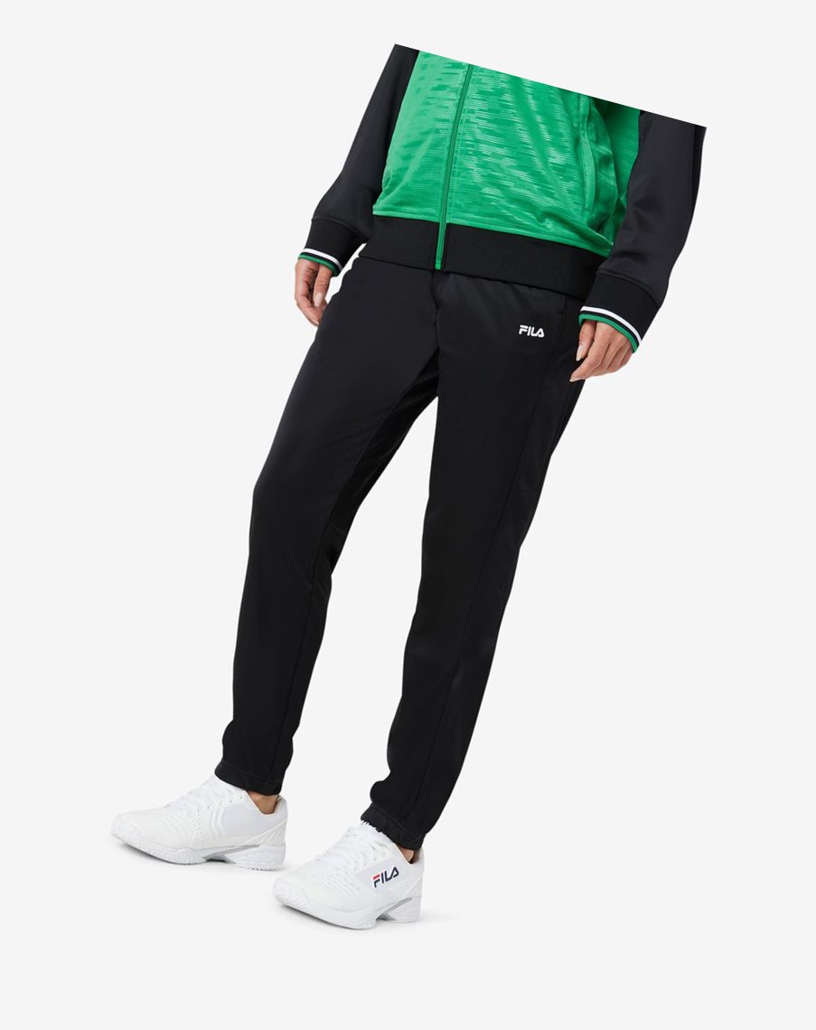 Fila Nigeria Pista Pant Negras Blancas | 20BXQZIFS