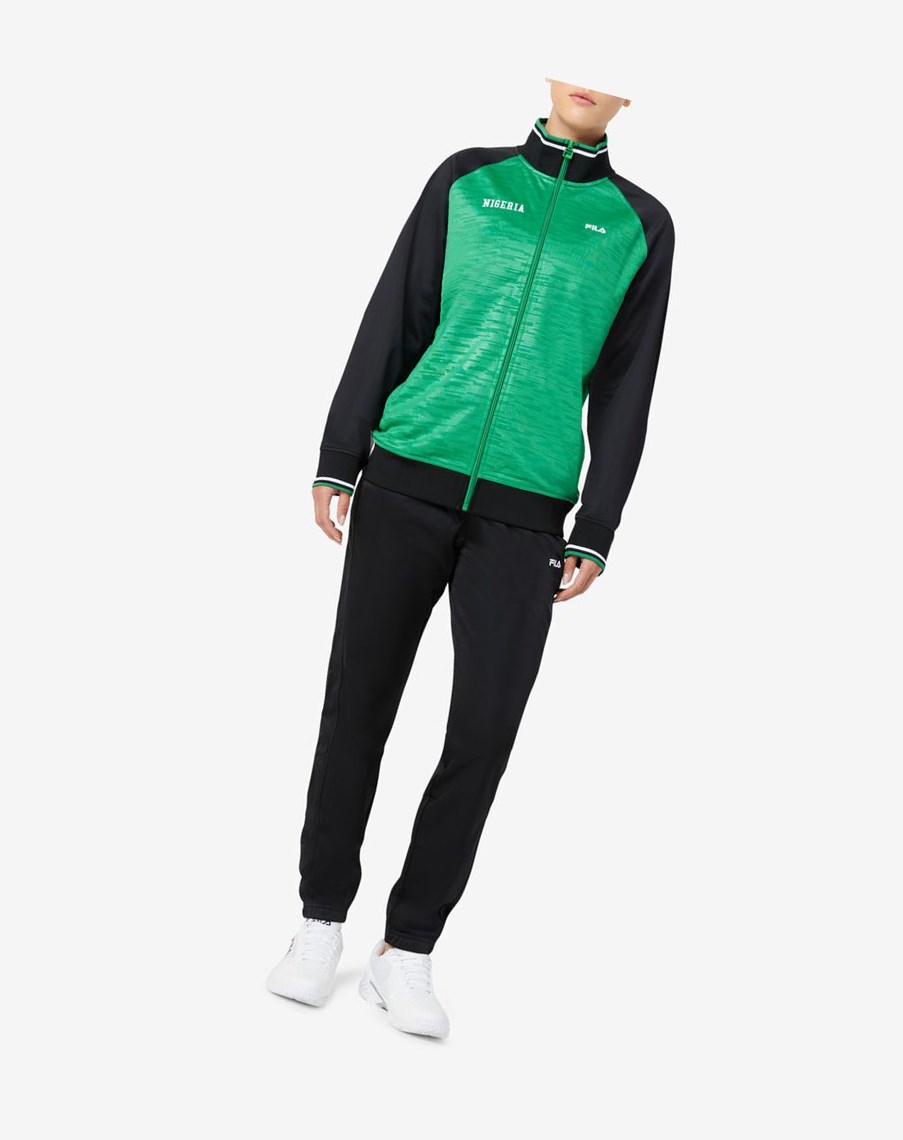 Fila Nigeria Pista Pant Negras Blancas | 20BXQZIFS