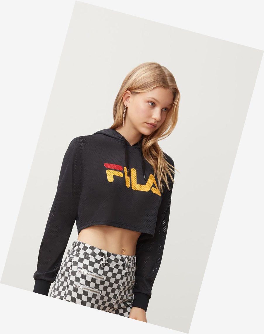 Fila Noemi Crop Hoodie Blk/Gfus/Cred | 15RSKGDTW