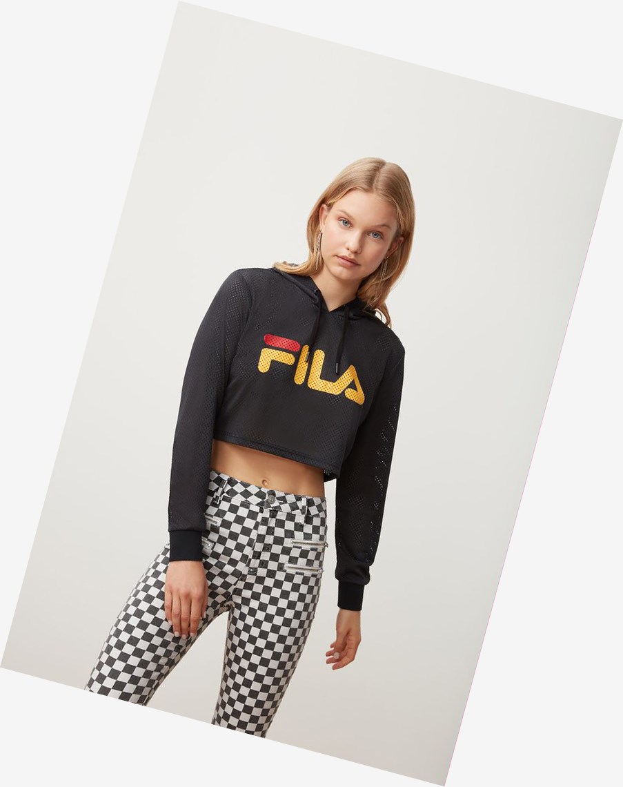 Fila Noemi Crop Hoodie Blk/Gfus/Cred | 15RSKGDTW