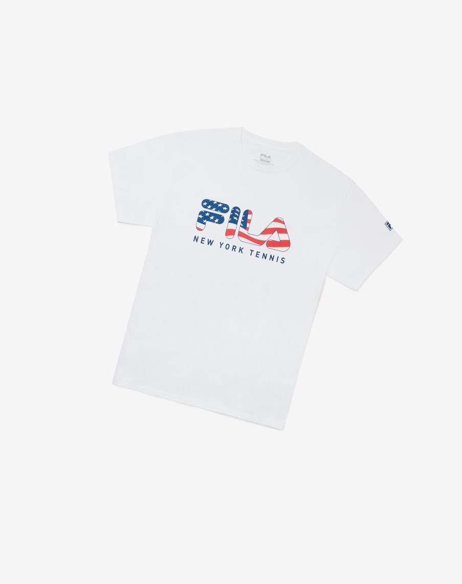 Fila Nyc Fila Flag Tee Blancas | 91BCVIUAF