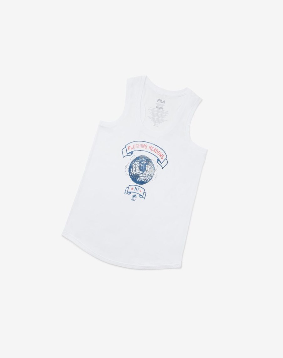 Fila Nyc Globe Tank Blancas | 04RMWQIOA