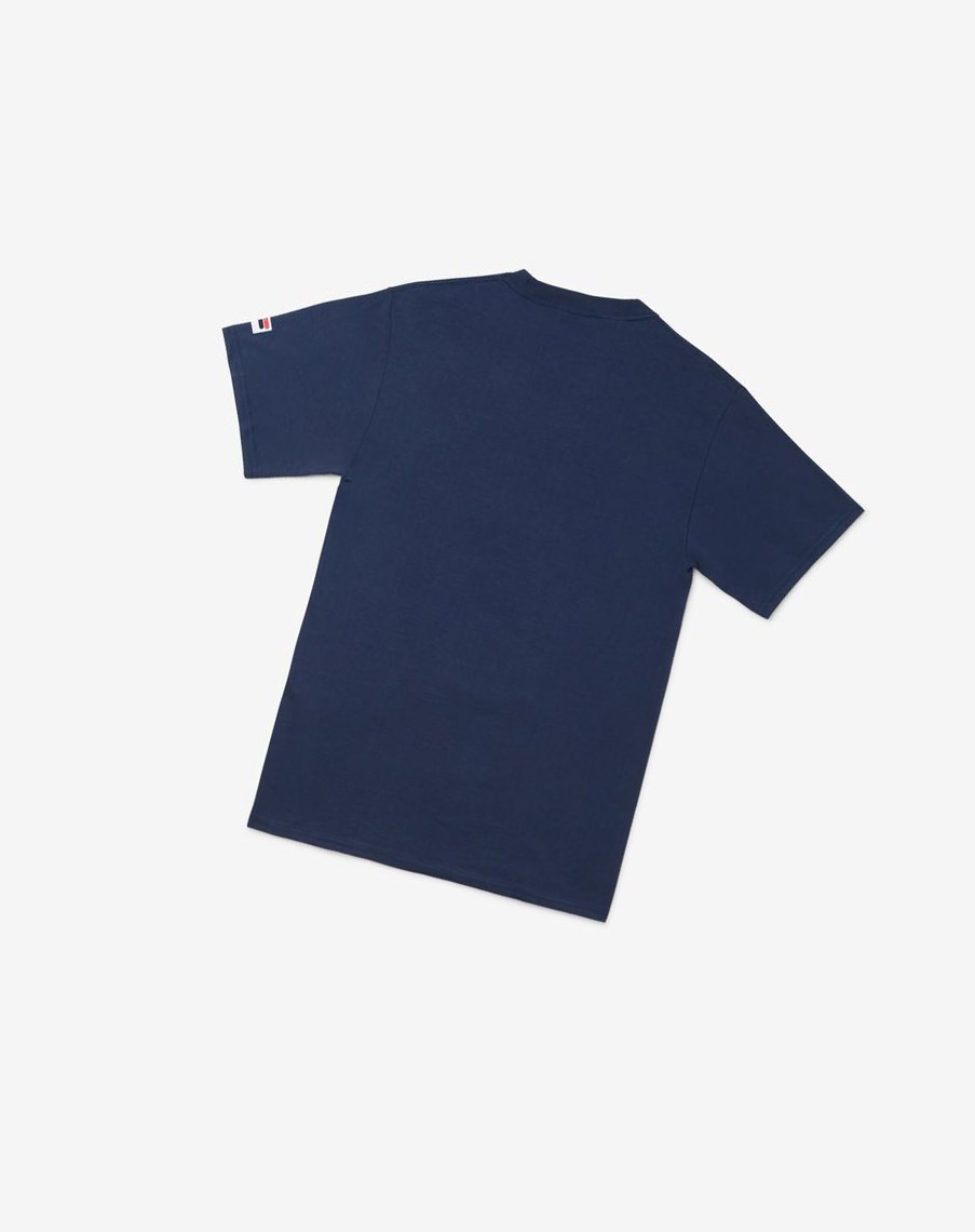 Fila Nyc Globe Tee Azul Marino | 20TQAXDWH