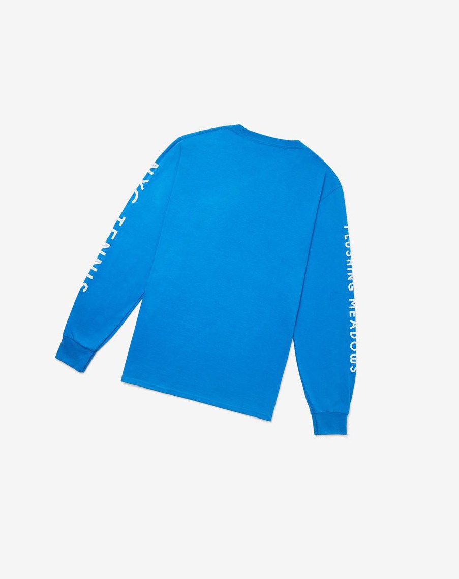 Fila Nyc Long Sleeve Tenis Tee Azul Real Azules | 76BCMALRY