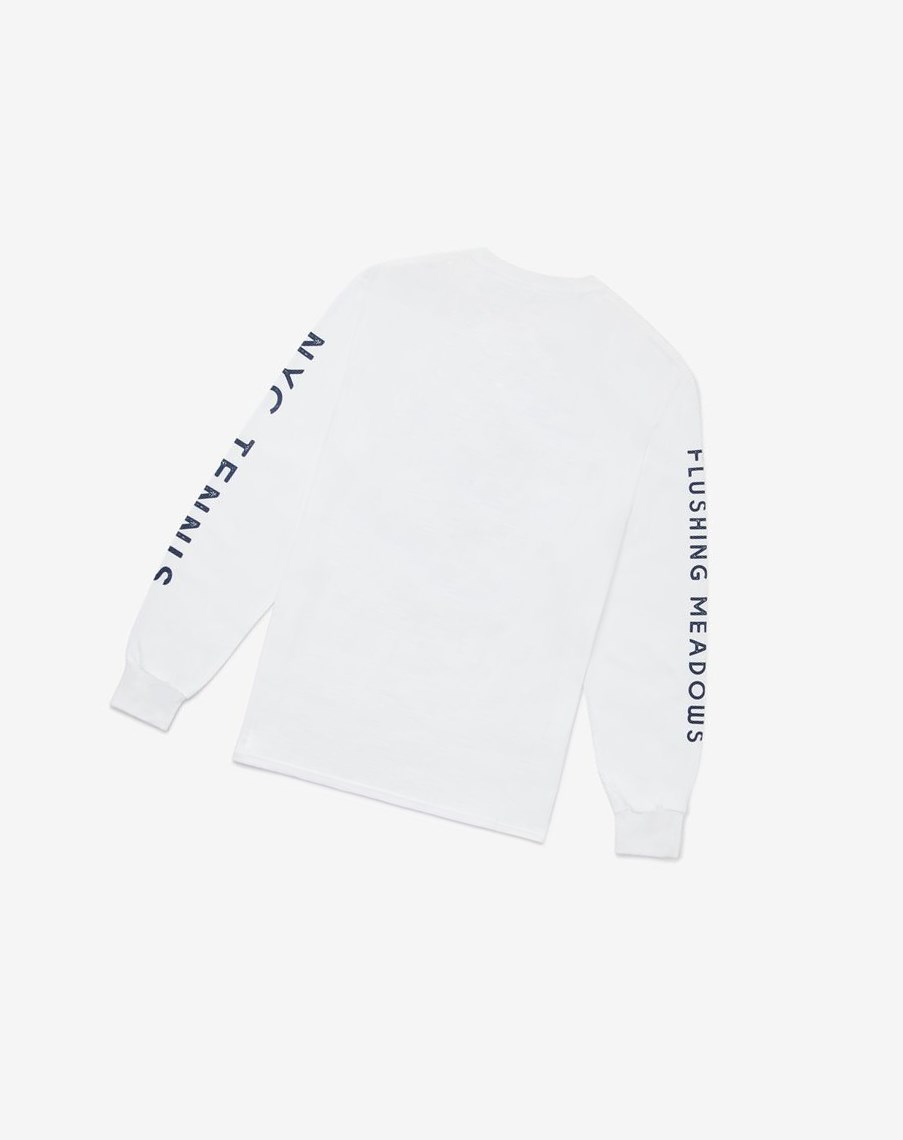 Fila Nyc Long Sleeve Tenis Tee Blancas | 39SEWAGJN