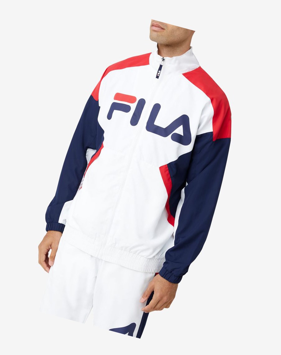 Fila Oliviero Viento Jacket Blancas Rojas | 34MZLPFHC