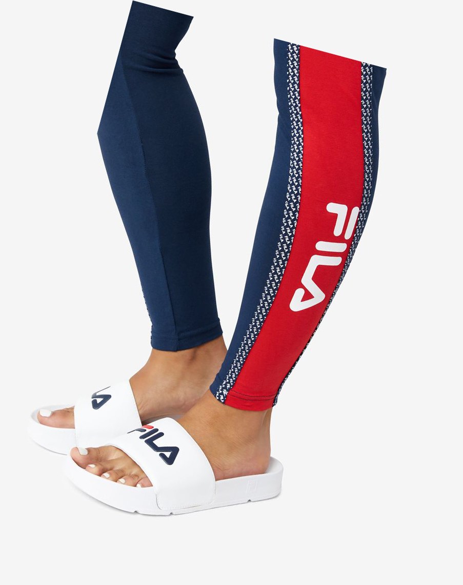 Fila Ona Legging Rojas Blancas | 72AWDJKVI