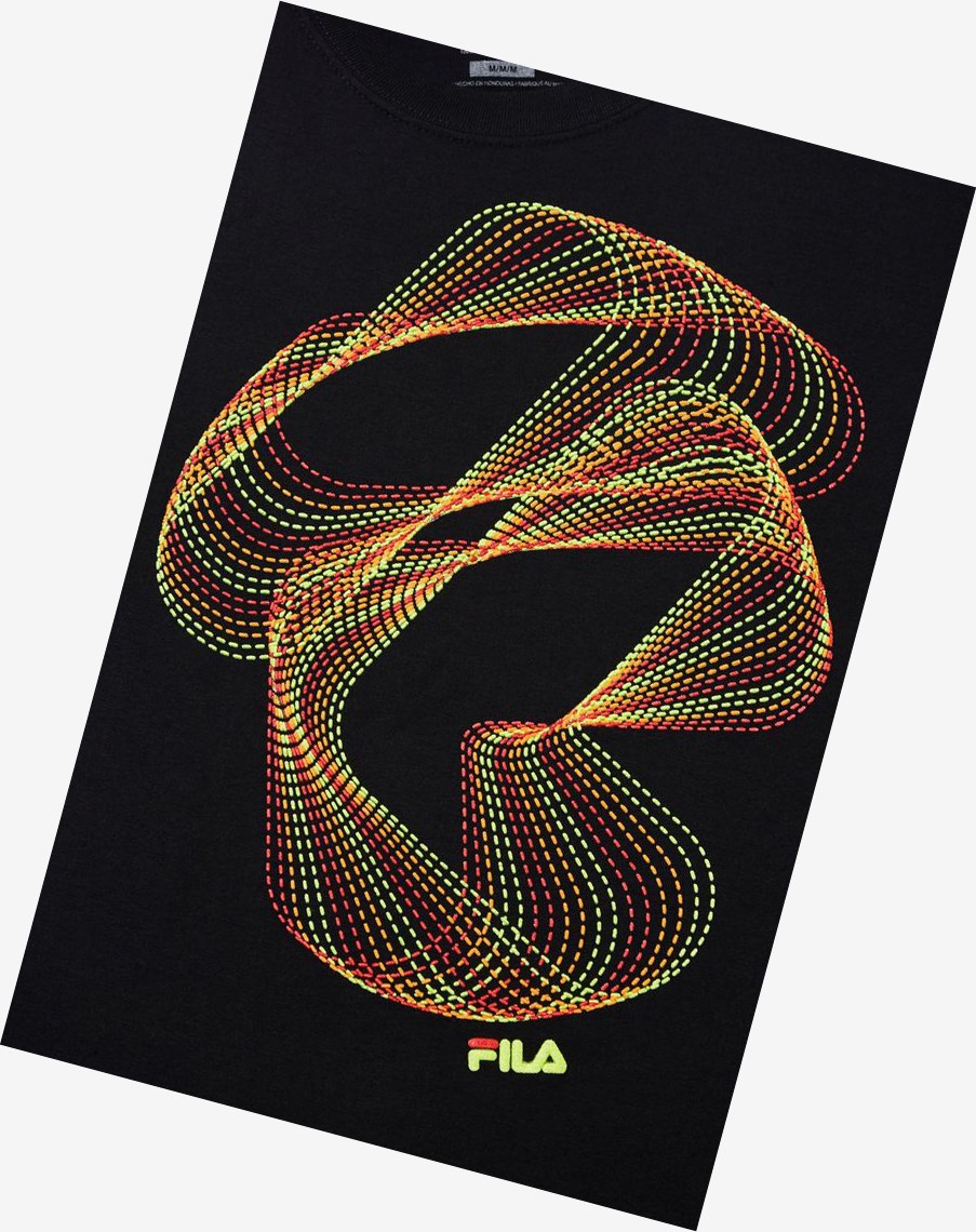 Fila Optical Stitch Tee Negras | 15PBGOZCM