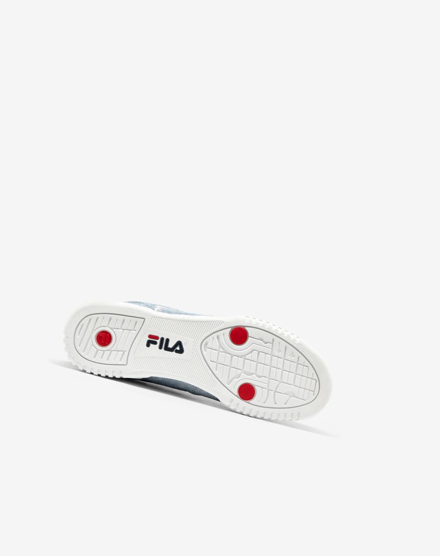 Fila Original Fitness Denim Sneakers Blancas Azul Marino | 91SZJGAIX