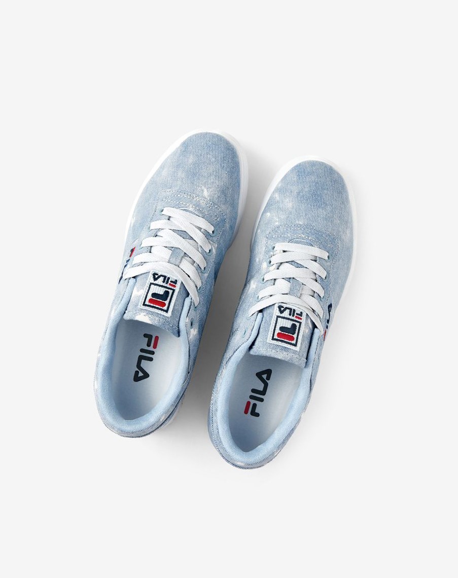 Fila Original Fitness Denim Sneakers Blancas Azul Marino | 91SZJGAIX