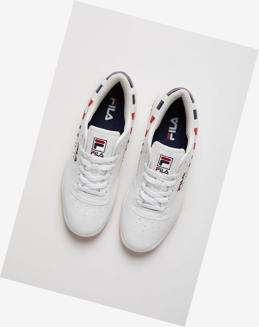 Fila Original Fitness Stripe Sneakers Wht/Fnvy/Fred | 42XGEFYHW