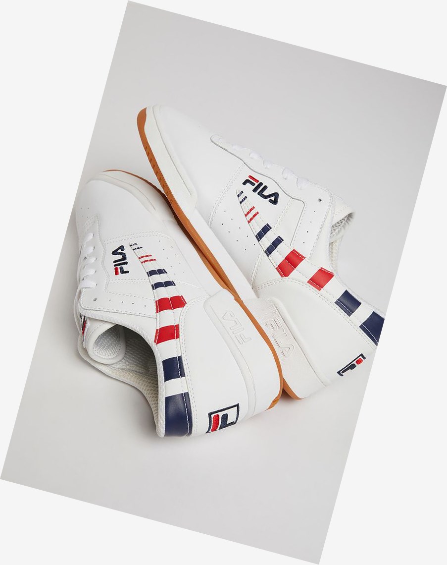 Fila Original Fitness Stripe Sneakers Wht/Fnvy/Fred | 42XGEFYHW