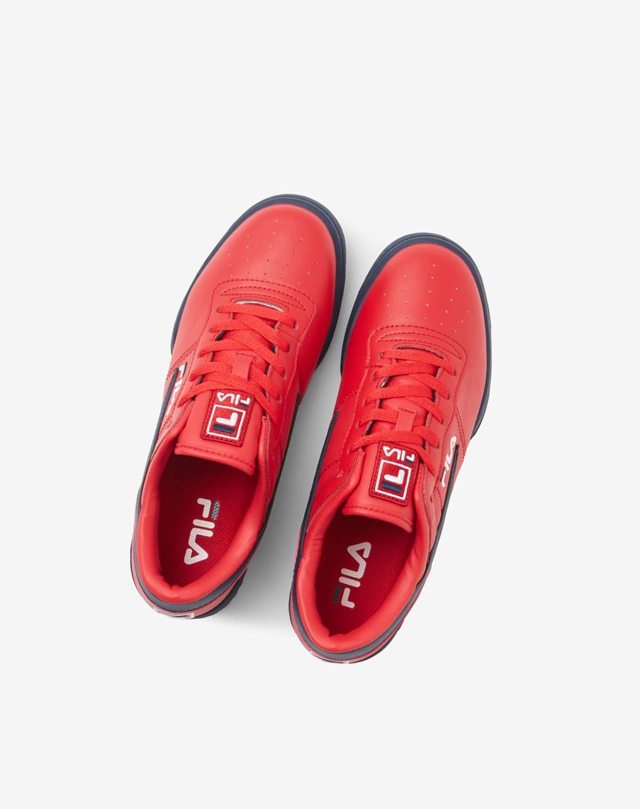 Fila Original Fitness Tenis Shoes Rojas Azul Marino Blancas | 32NYSOTKF