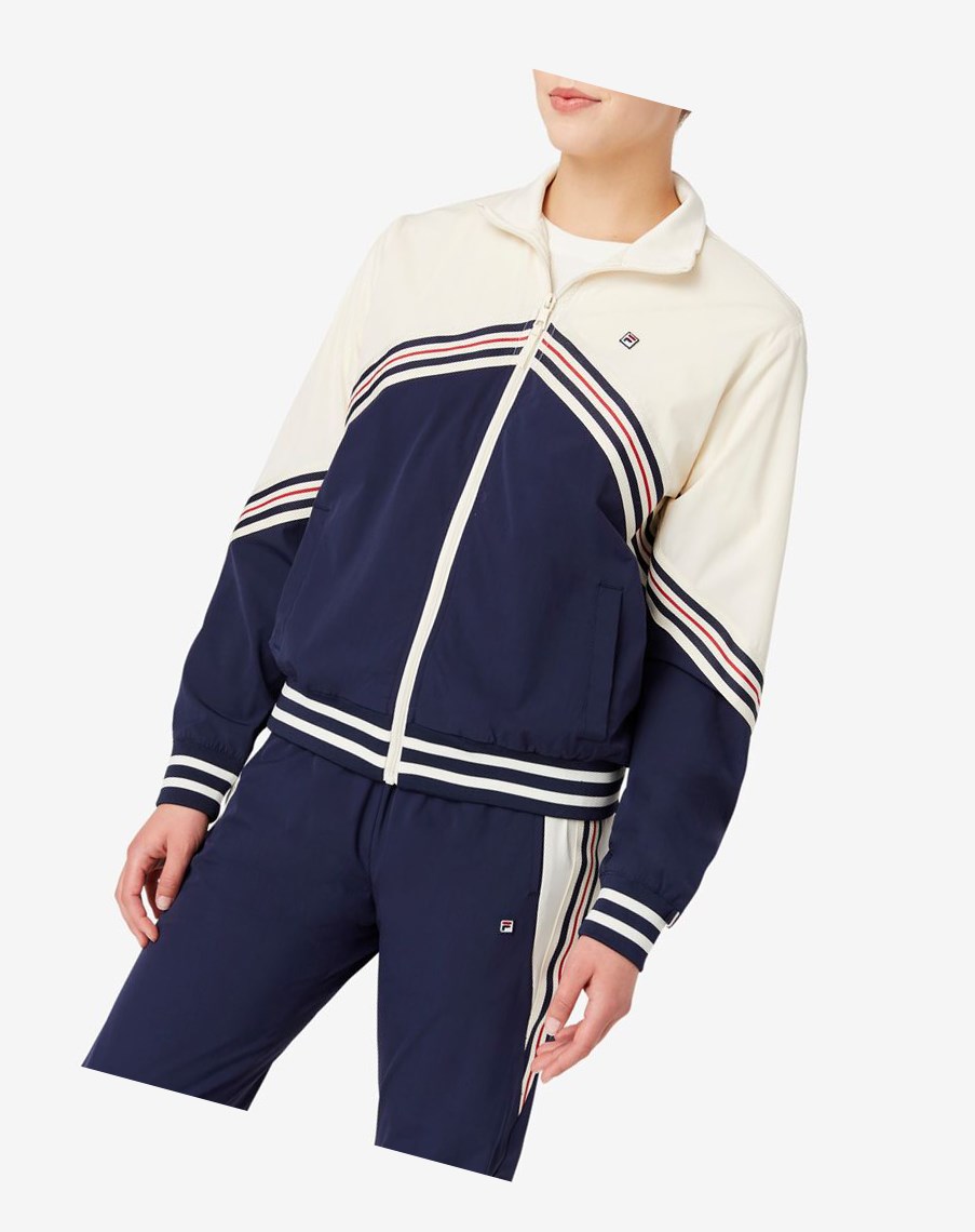 Fila Ornelia Pista Jacket Blancas | 45PAXREYC