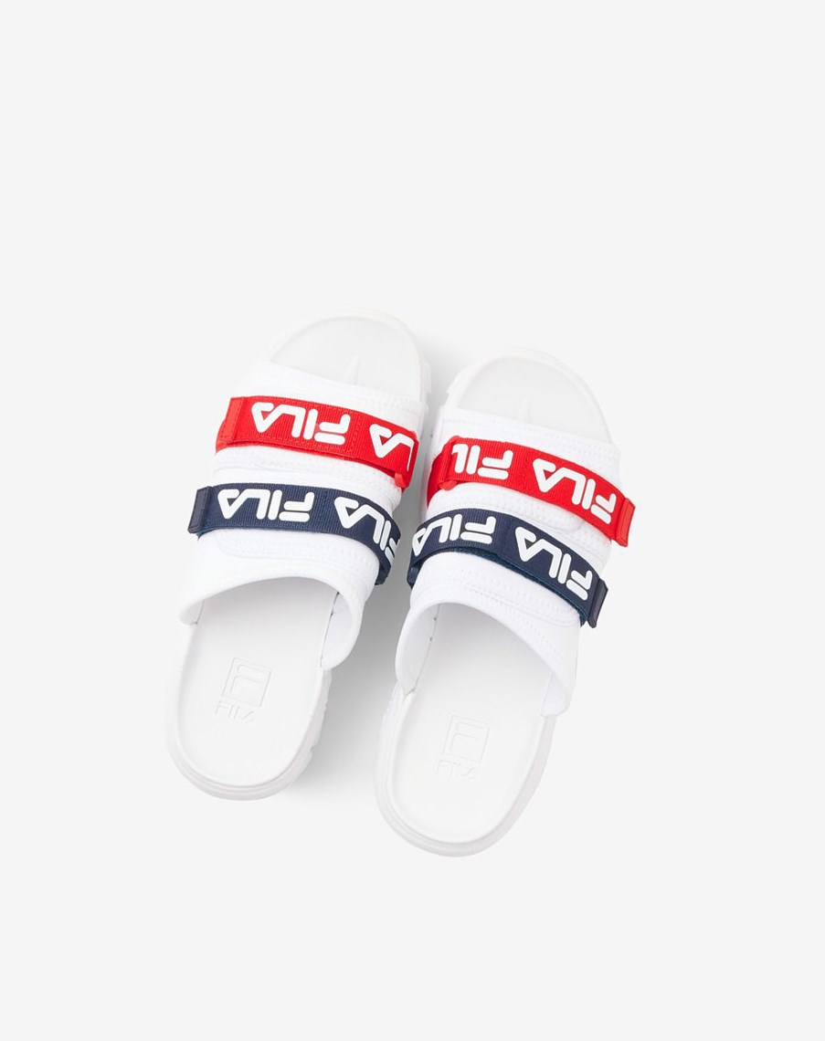 Fila Outdoor Chanclas Chanclas Sandals Blancas Azul Marino Rojas | 01FNOTRCM