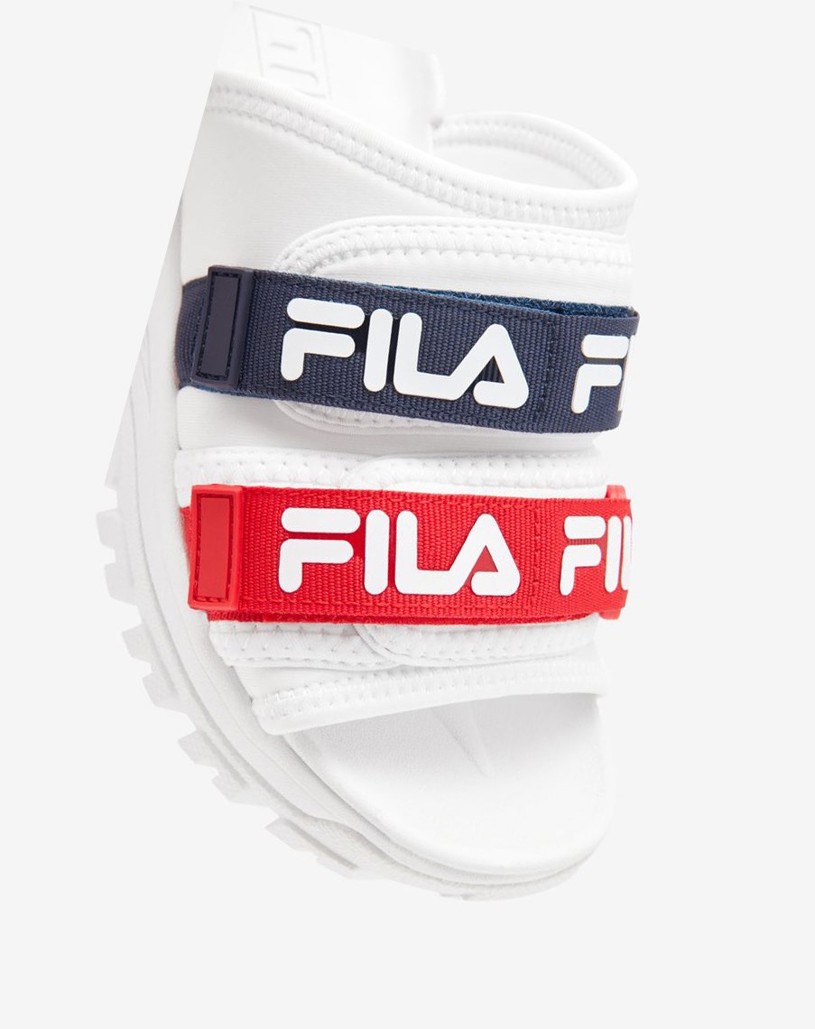 Fila Outdoor Chanclas Chanclas Sandals Blancas Azul Marino Rojas | 01FNOTRCM