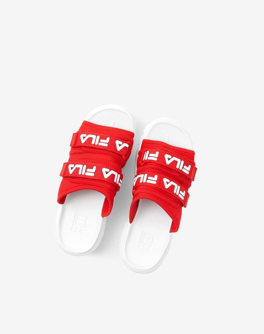 Fila Outdoor Chanclas Chanclas Sandals Rojas Blancas Blancas | 32QZTPGJW