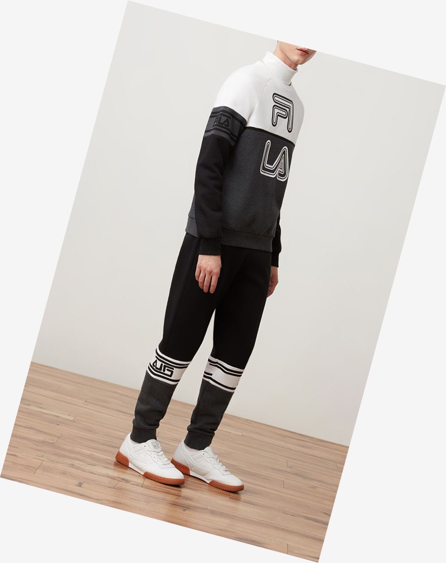 Fila Owen Sweatshirt Wht/Charm/Blk | 18IHYBGTX