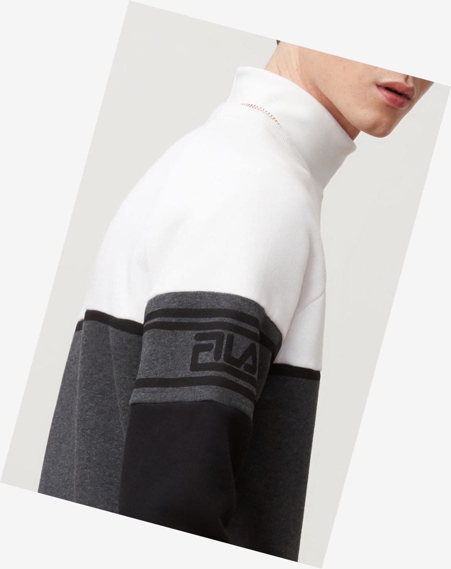 Fila Owen Sweatshirt Wht/Charm/Blk | 18IHYBGTX