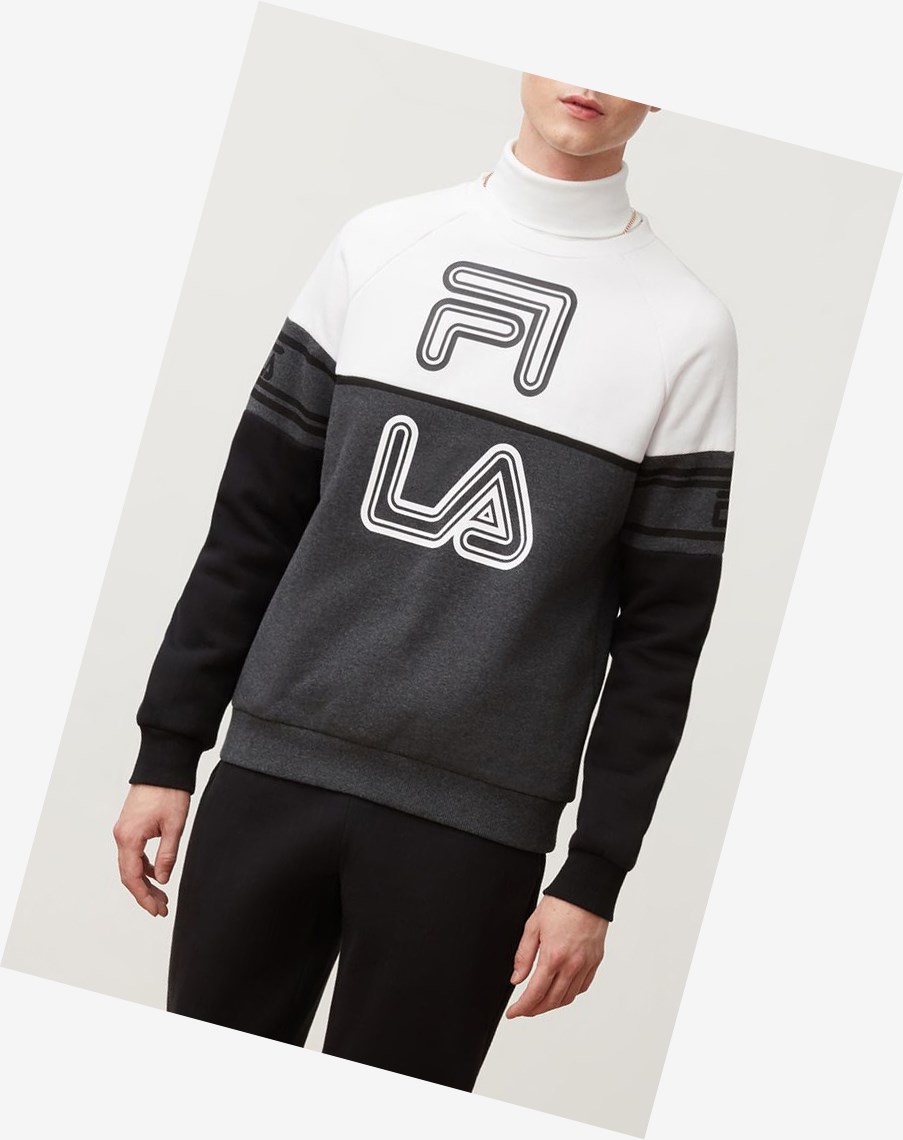 Fila Owen Sweatshirt Wht/Charm/Blk | 18IHYBGTX