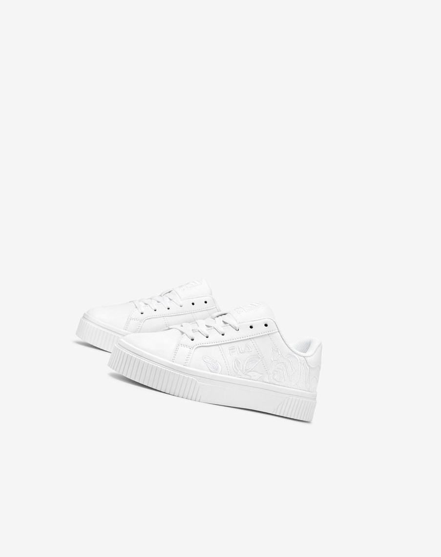 Fila Panache Embroidery Sneakers Blancas Blancas Blancas | 64GKWYBIJ