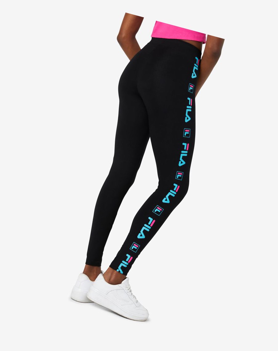 Fila Parma Legging Negras Azules Rosas | 53RLTAXMZ